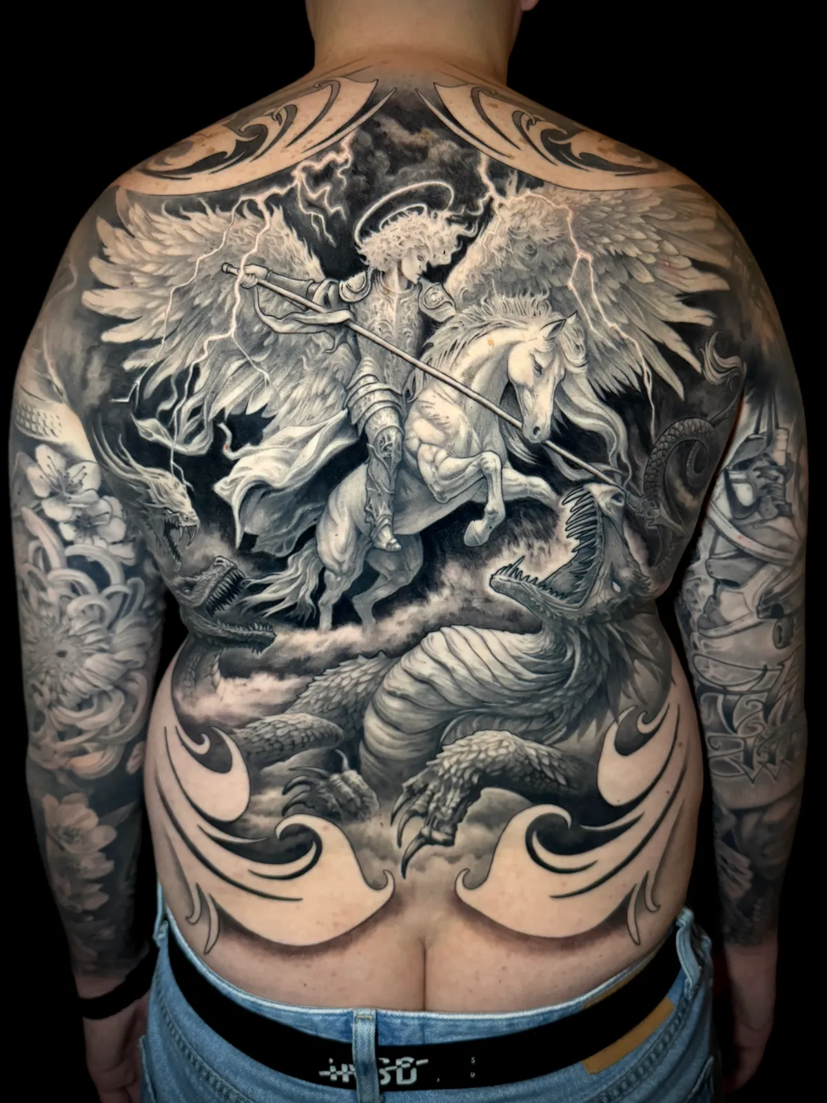 Healed black and grey realism tattoo