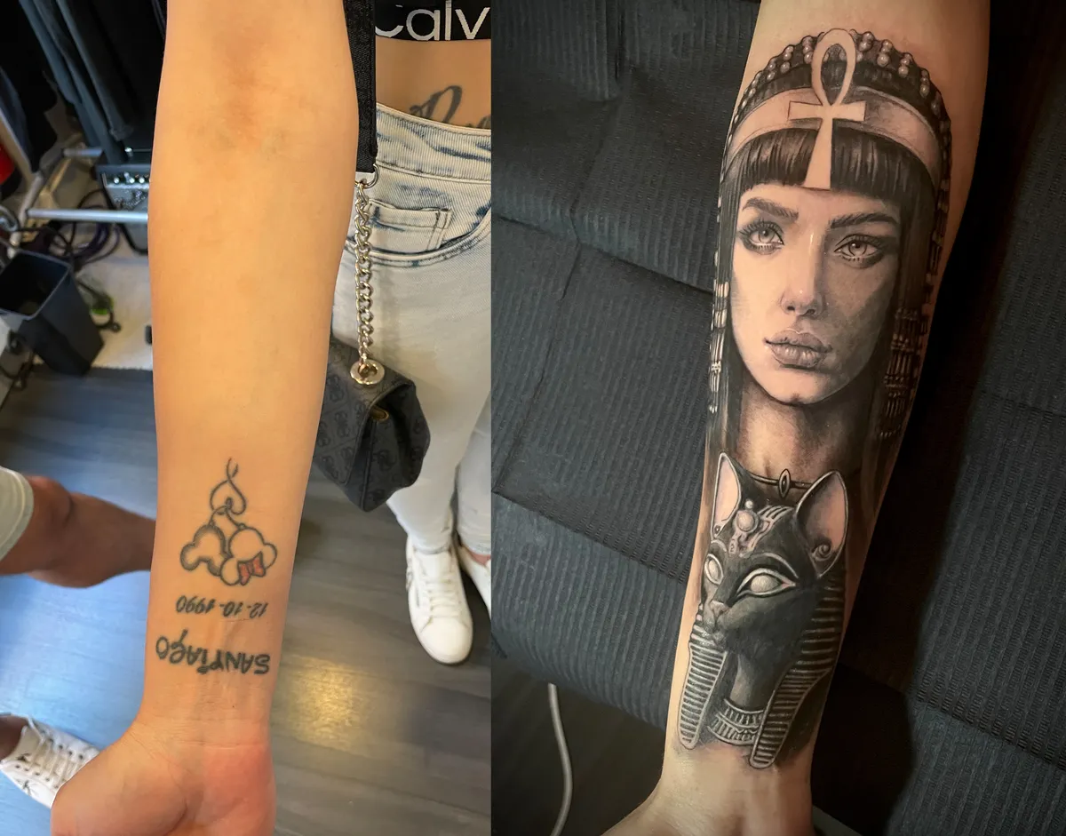 Cover-up tattoo transformation